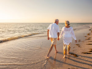 senior couple on the beach
