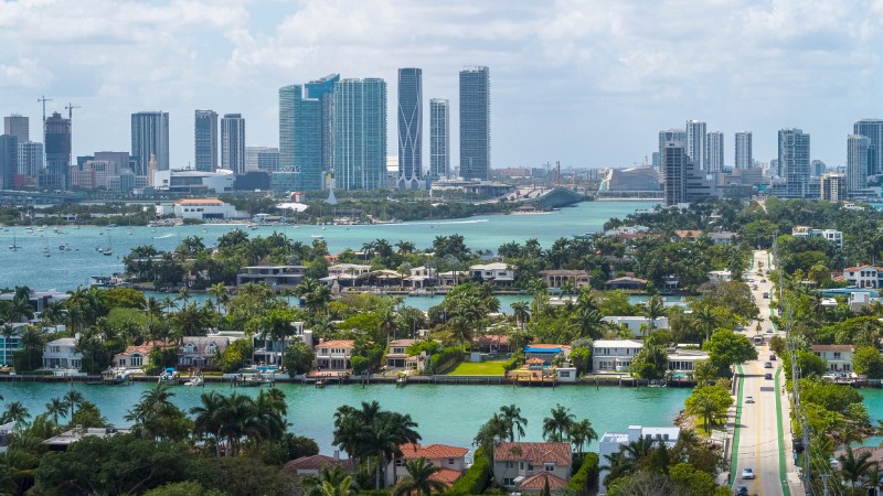 Aerial View Downtown Miami