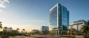 Modern commercial office buildings representing South Florida commercial real estate services